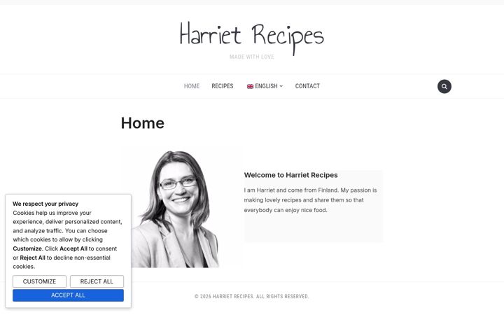 Screenshot of harrietrecipes.com