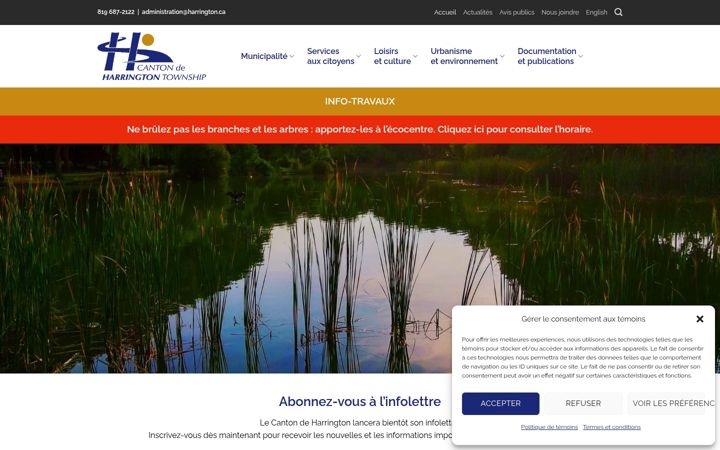 Screenshot of harrington.ca