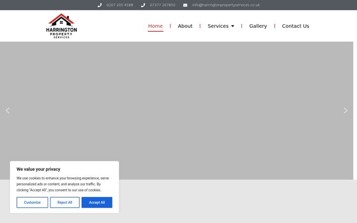 Screenshot of harringtonpropertyservices.co.uk