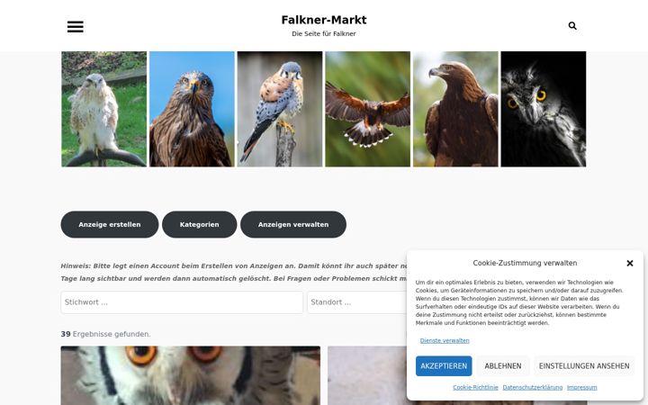 Screenshot of harris-hawks.de