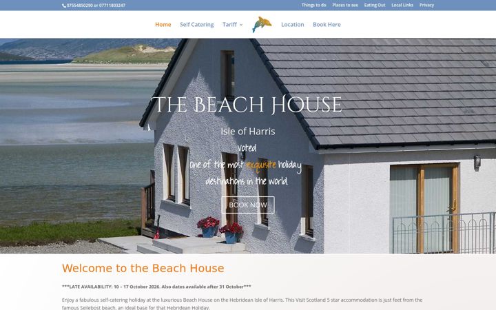 Screenshot of harris-holidaycottage.co.uk