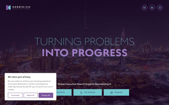 Screenshot of harrisandcorp.com