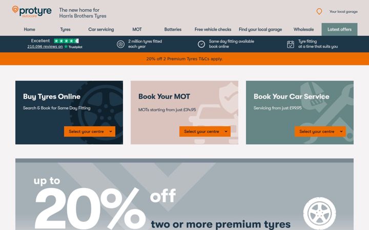 Screenshot of harrisbrotherstyres.co.uk