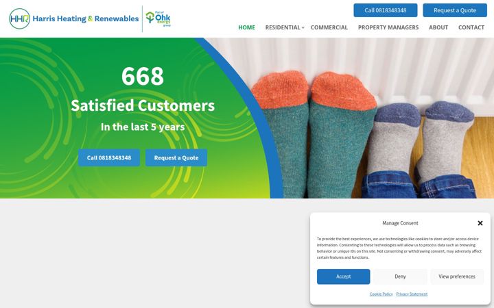 Screenshot of harrisheating.ie