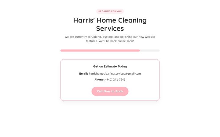 Screenshot of harrishomecleaningservices.com