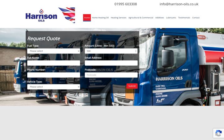 Screenshot of harrison-oils.co.uk