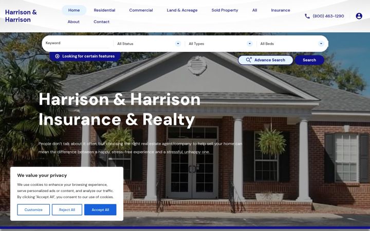 Screenshot of harrisonandharrison.com