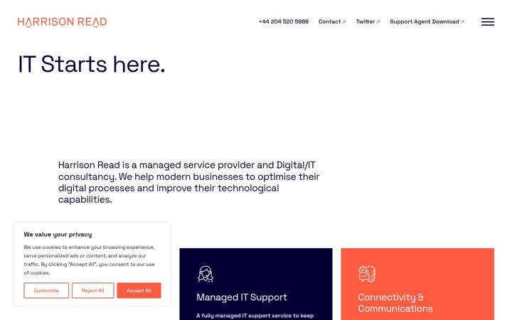 Screenshot of harrisonread.co.uk
