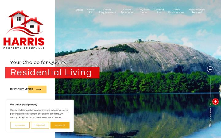 Screenshot of harrispropertygroup.com
