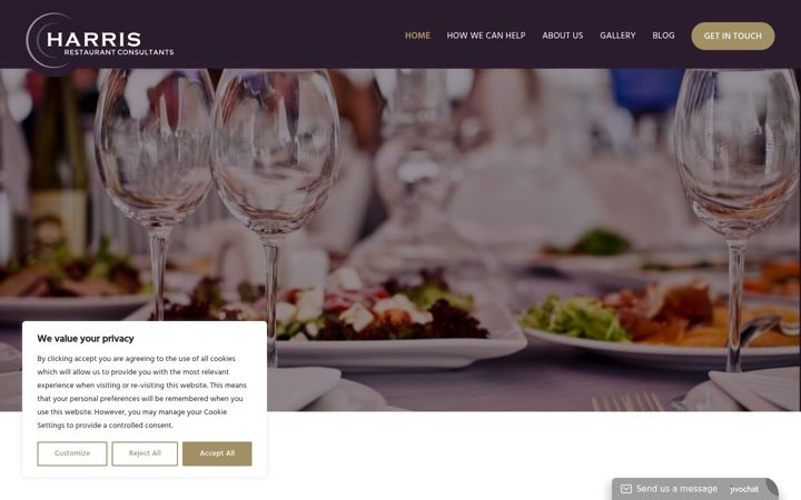 Screenshot of harrisrestaurantconsultants.co.uk