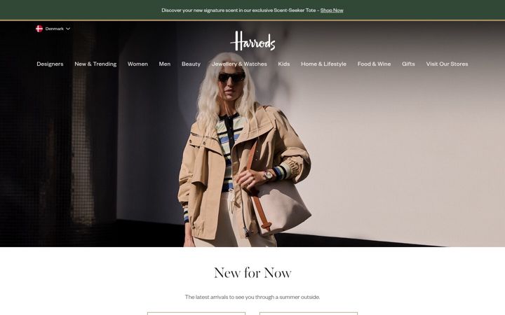 Skjámynd af harrods.com