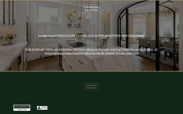 Screenshot of harrodsestates.com