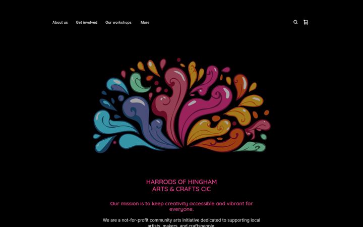 Screenshot of harrodsofhinghamartsandcraftscic.com