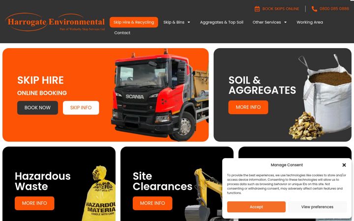 Screenshot of harrogateenvironmental.co.uk
