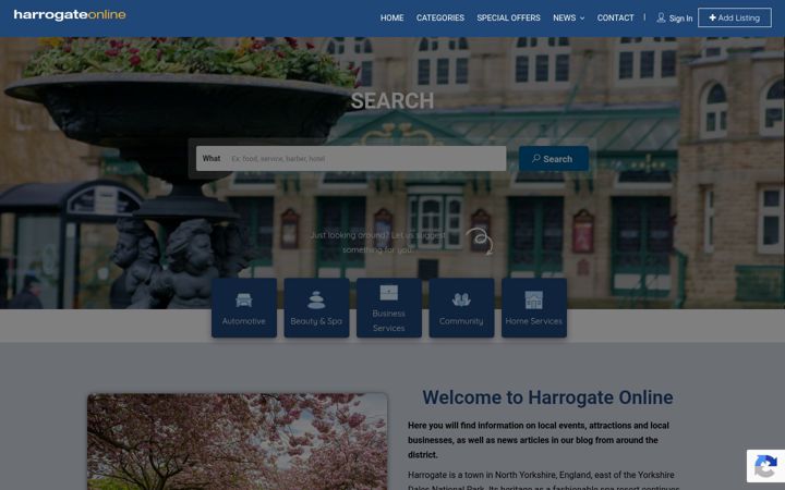 Screenshot of harrogateonline.com