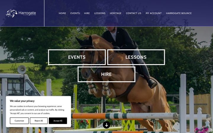 Screenshot of harrogateridingcentre.co.uk