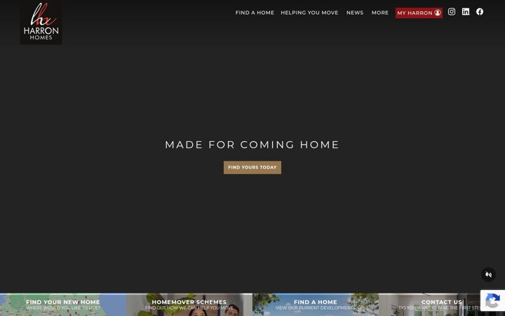 Screenshot of harronhomes.com