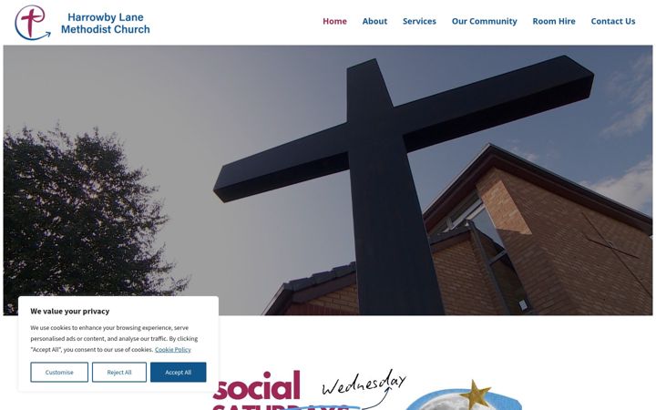 Screenshot of harrowbylane.org.uk