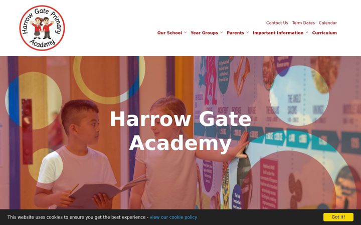 Screenshot of harrowgateacademy.org