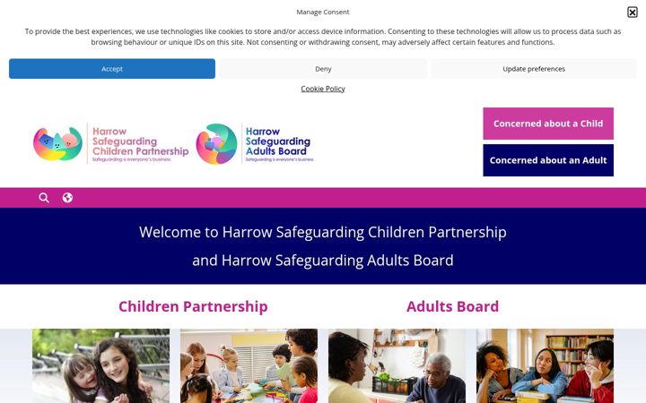 Screenshot of harrowsafeguarding.org.uk
