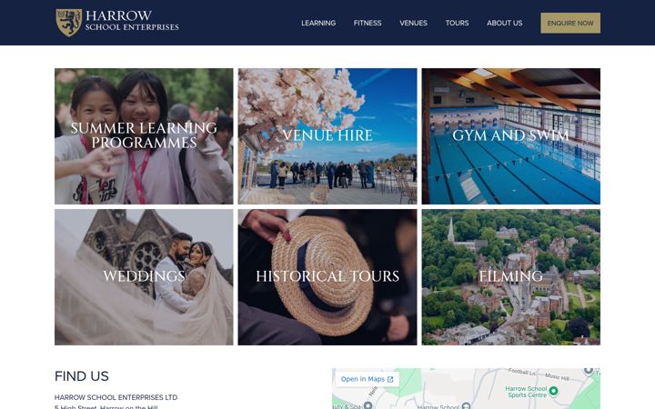 Screenshot of harrowschoolenterprises.com