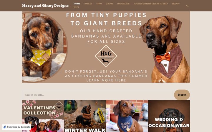 Screenshot of harryandginnydesigns.com