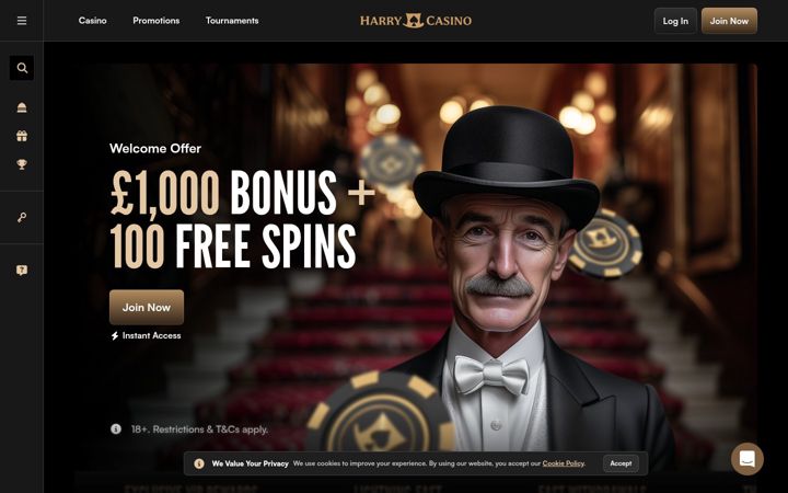 Screenshot of harrycasino.com