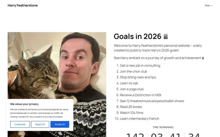 Screenshot of harryfeatherstone.co.uk