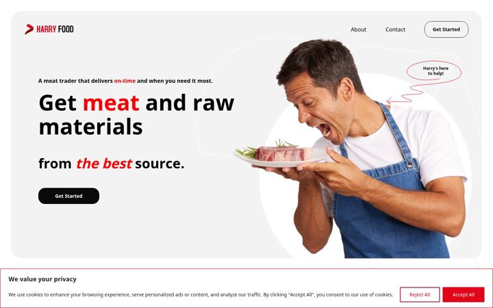 Screenshot of harryfood.com