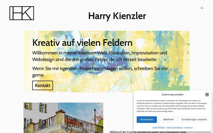 Screenshot of harrykienzler.com