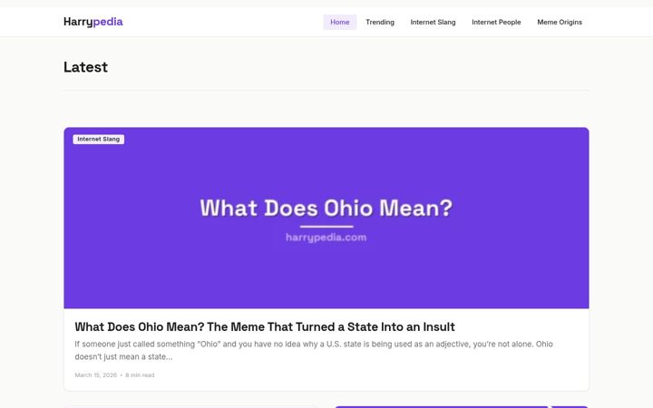 Screenshot of harrypedia.com