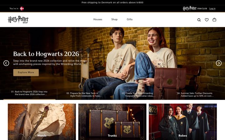 Screenshot of harrypottershop.co.uk