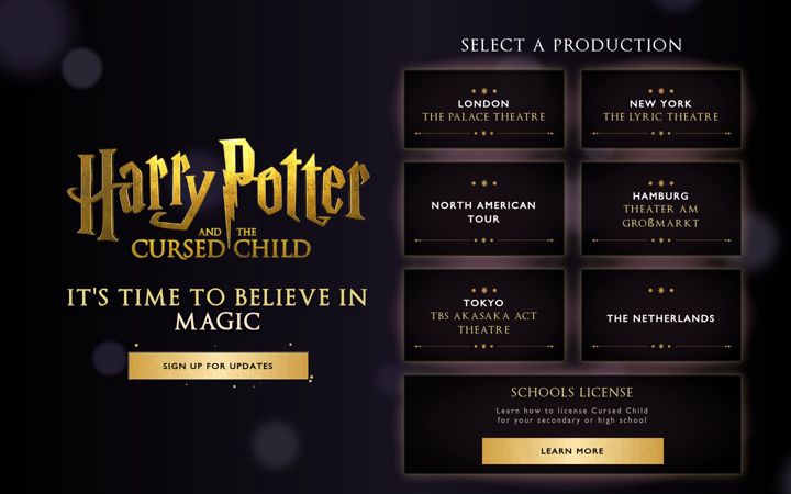Screenshot of harrypottertheplay.com