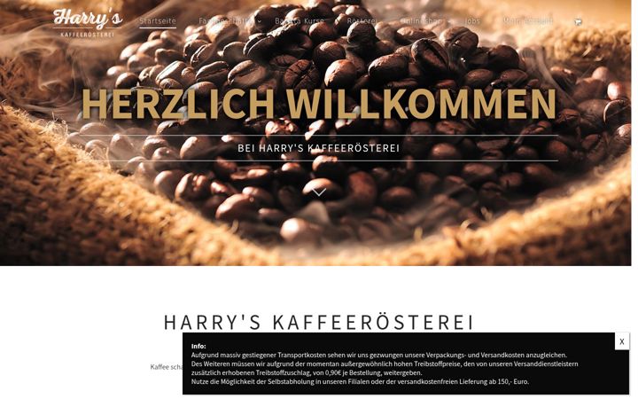 Screenshot of harrys-kaffee.de