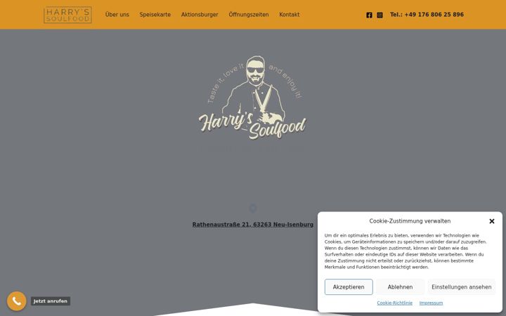 Screenshot of harrys-soulfood.de