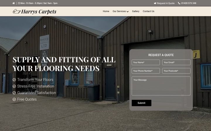 Screenshot of harryscarpets.co.uk