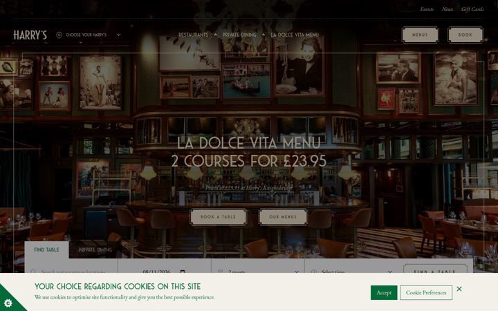 Screenshot of harrysdolcevita.com