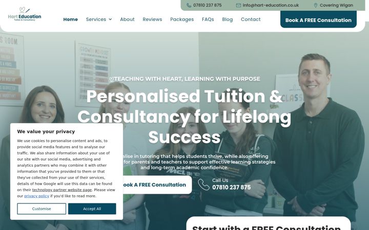 Screenshot of hart-education.co.uk