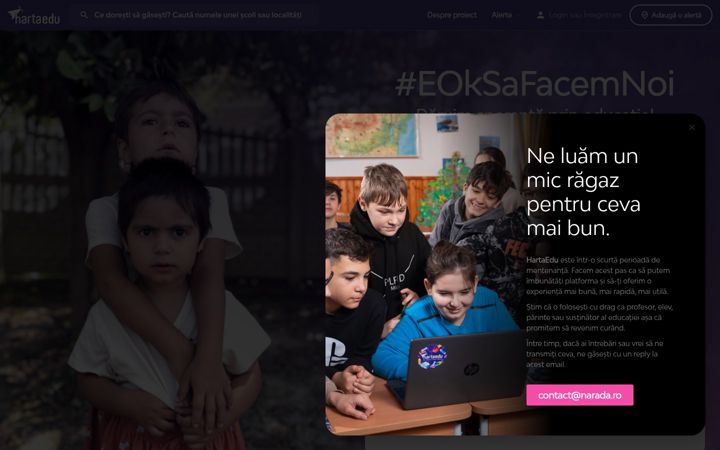Screenshot of hartaedu.ro