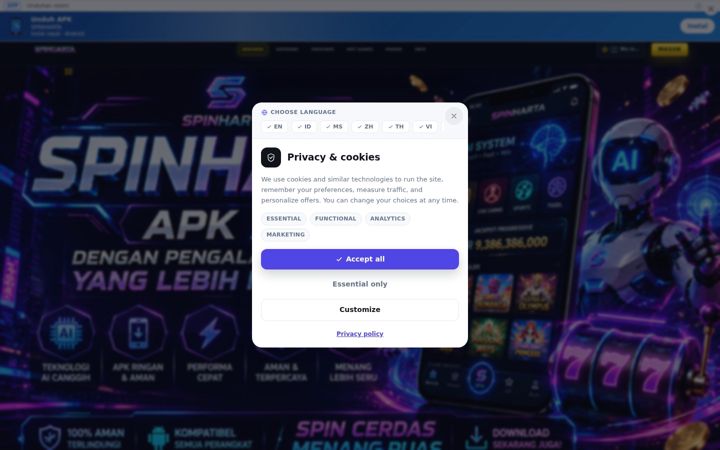 Screenshot of hartaspin.org