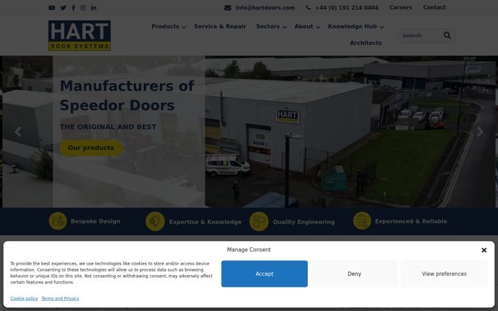 Screenshot of hartdoors.com