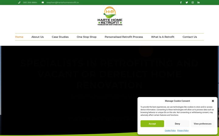 Screenshot of hartehomeretrofit.ie