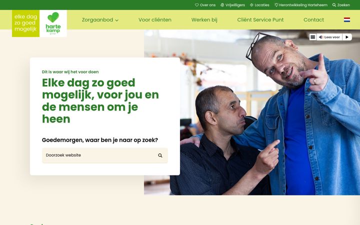 Posnetek zaslona hartekampgroep.nl