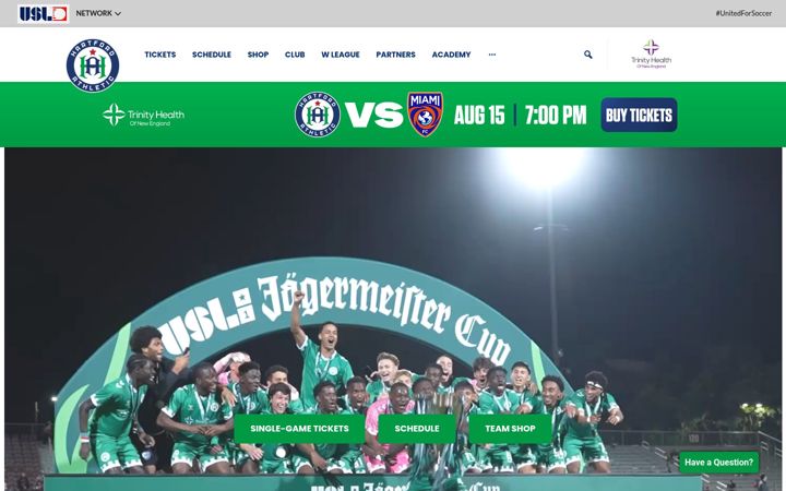 Screenshot of hartfordathletic.com