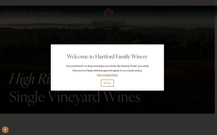 Screenshot of hartfordwines.com