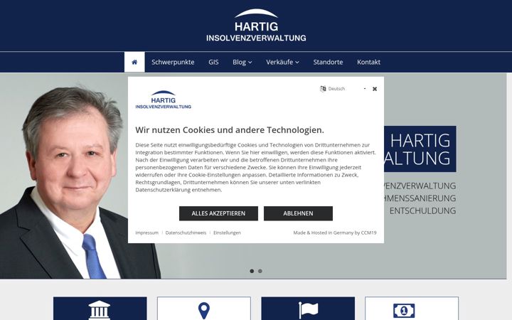 Képernyőkép: hartig-insolvenzverwaltung.de