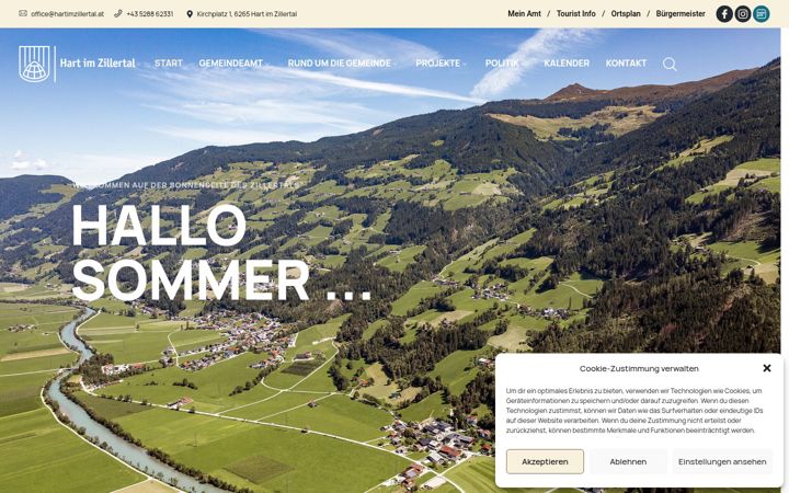 Screenshot of hartimzillertal.at