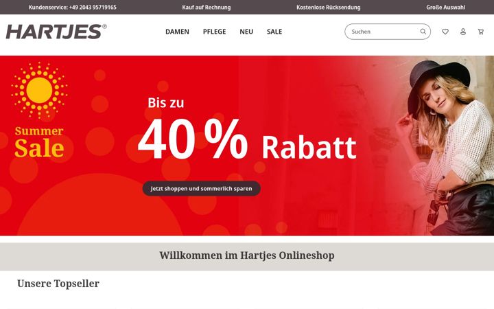 Képernyőkép: hartjes-schuhe.de