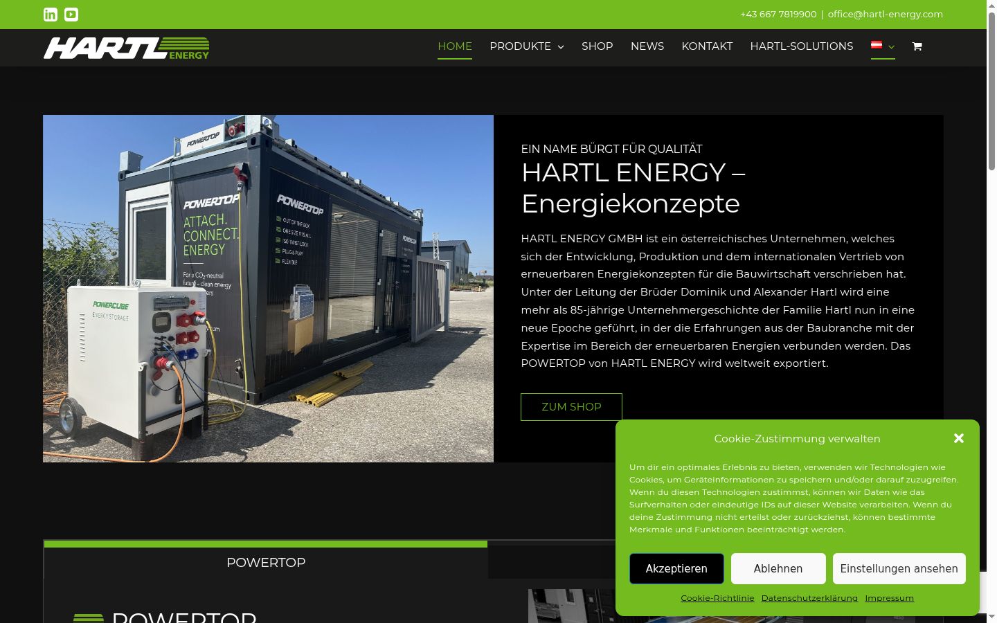Screenshot del banner di consenso mostrato prima di qualsiasi interazione