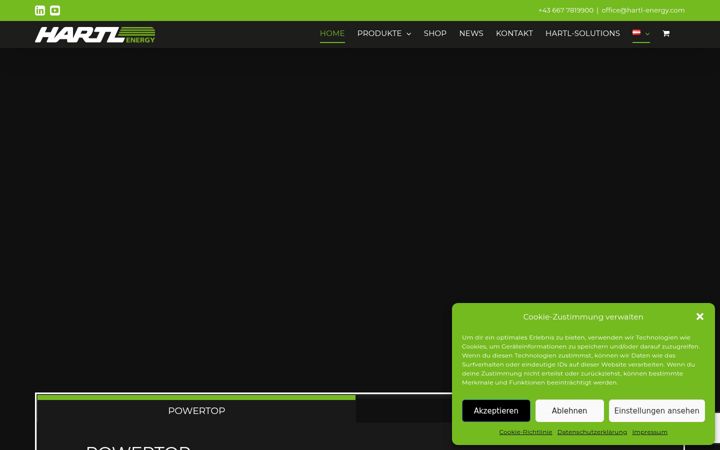 Screenshot of hartl-holding.com
